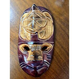 VTG Sea Turtle Mask, Ethnic Art Hand Carved Wood  Fijian Tiki 8.5"